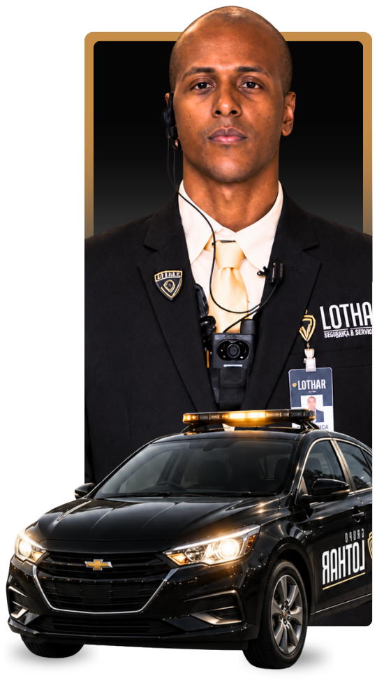 Profissional de segurança do Grupo Lothar